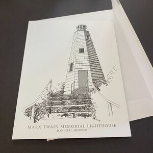 Mark Twain Memorial Lighthouse Hannibal Missouri White Blank Note Card